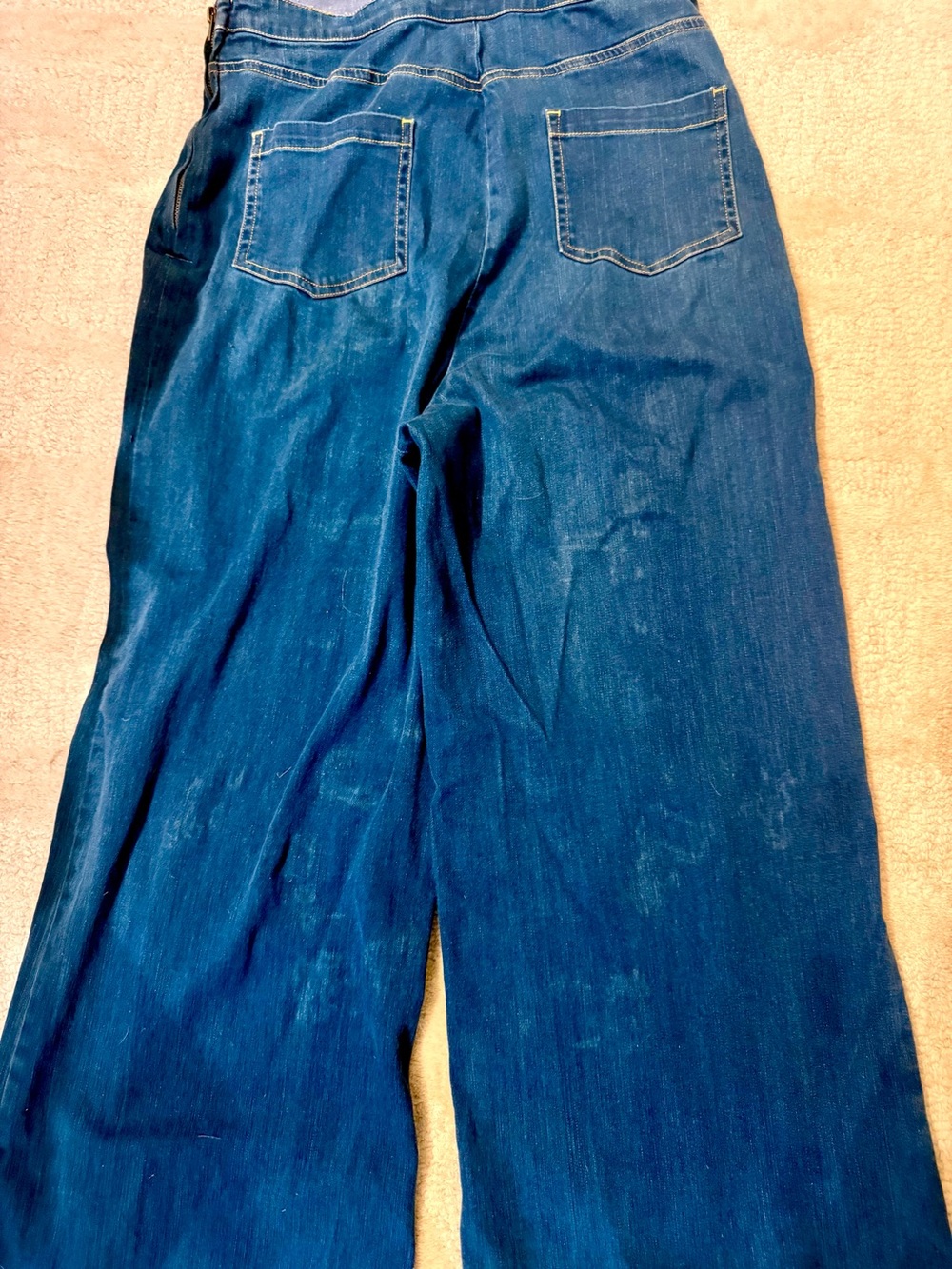 Vintage Wide-Leg Overalls with Rainbow Stripes — women’s small - Picture 6 of 8